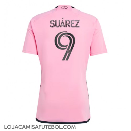 Camisa de Futebol Inter Miami Luis Suarez #9 Equipamento Principal 2024-25 Manga Curta